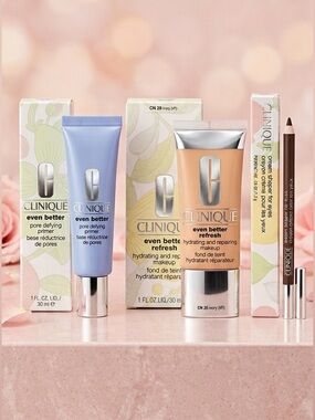 CLINIQUE Even Better Makeup Bundle - Primer, Foundation, & Cream Shaper | New!